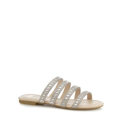 Silver 'Justine' flat sandals